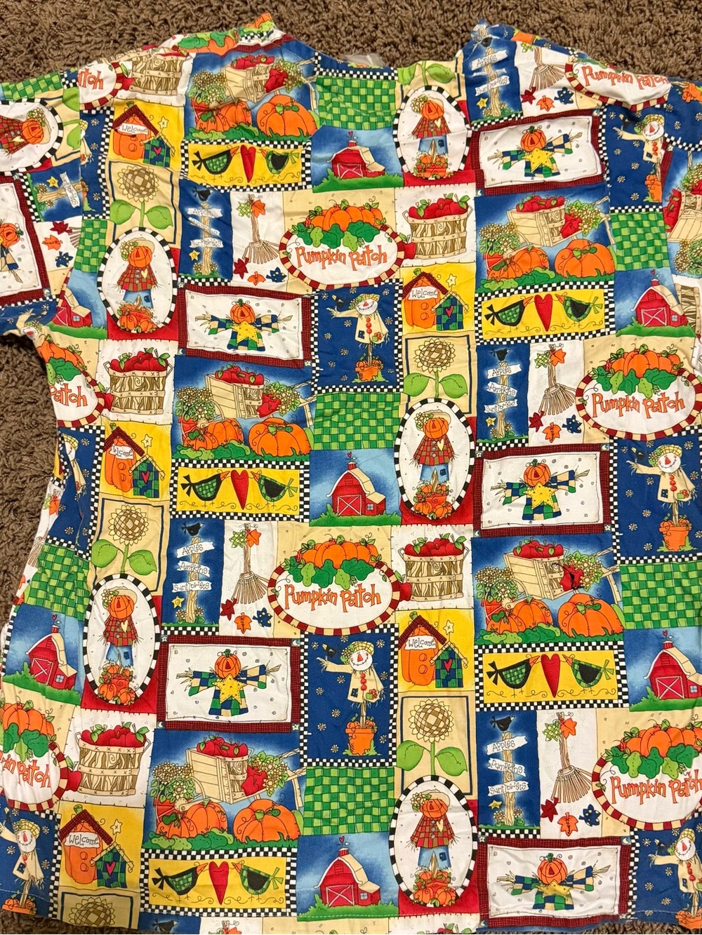Pumpkin Patch Patchwork Cotton Bedding Cover - Multi-Color